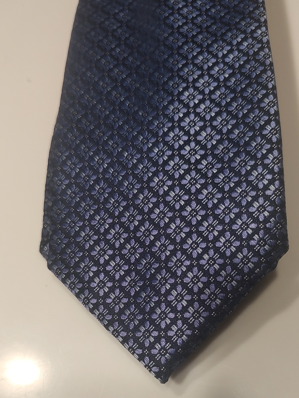 English Laundry Navy Blue Patterned Men's Silk Tie